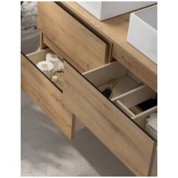 Ensemble Meuble de salle de bains black Inglet 100cm 2 tiroirs Roble Ostipo