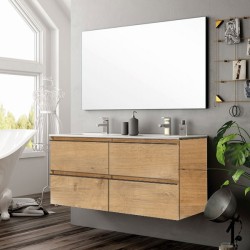 Ensemble Meuble de salle de bains black Inglet 120cm 4 tiroirs Roble Ostipo