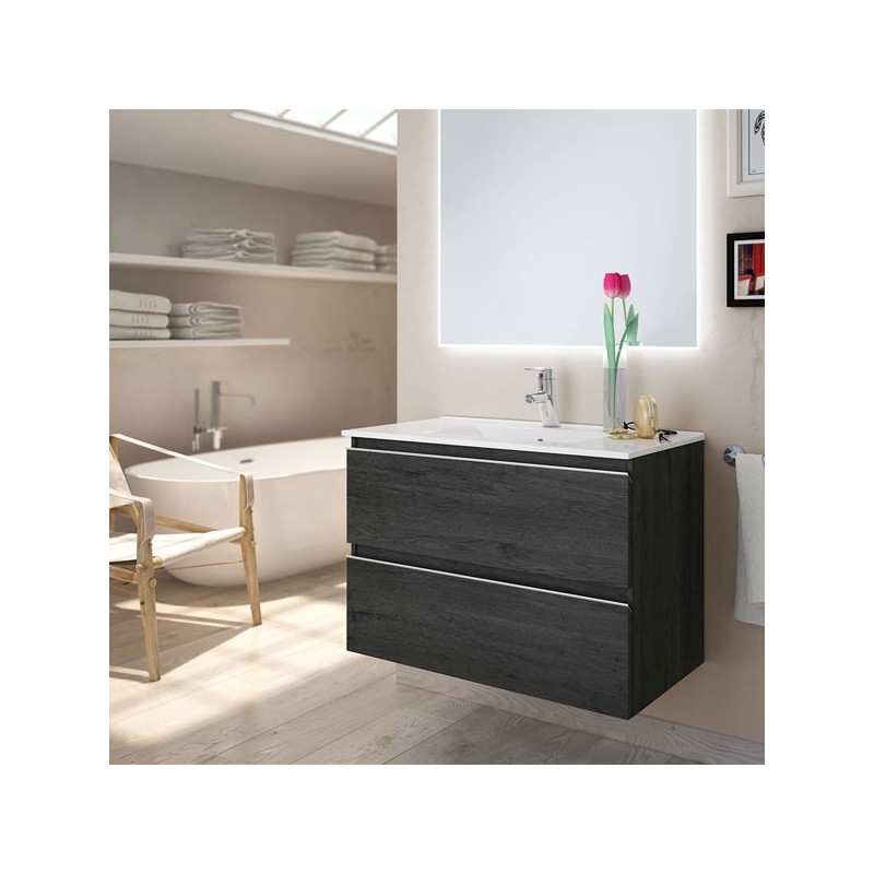 Ensemble Meuble de salle de bains Inglet 100cm Ebony (Roble Azaba)