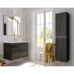 Ensemble Meuble de salle de bains Inglet 80cm 2 tiroirs Ebony