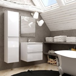 Ensemble Meuble sdb Inglet 60cm laqué blanc brillant