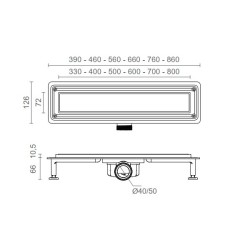 Caniveau de douche italienne Avenue grille square Chrome ou noir