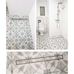Caniveau de douche italienne reversible inox ASI 304
