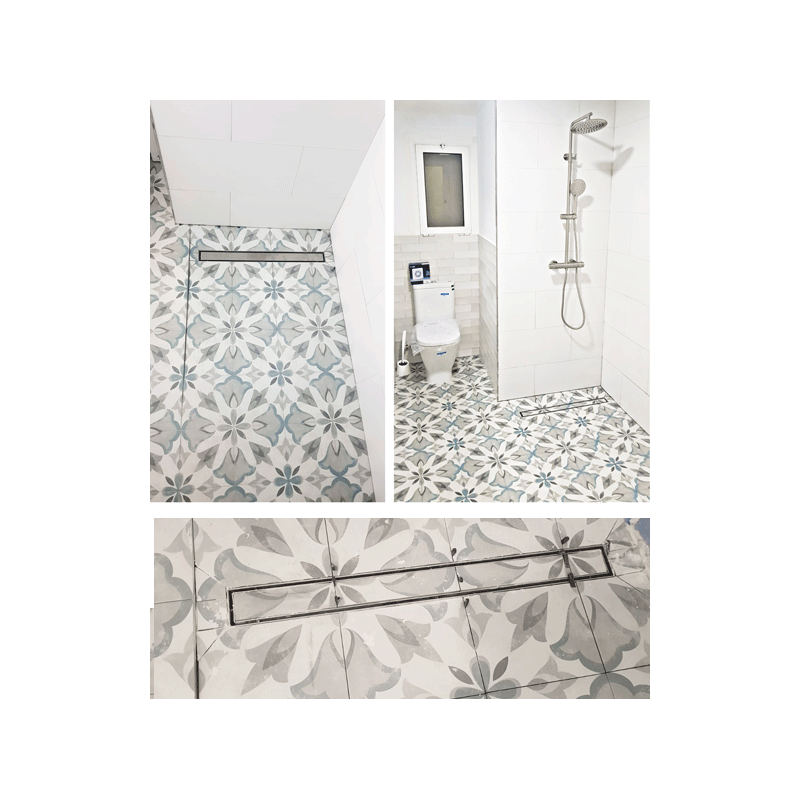 Caniveau de douche italienne reversible inox ASI 304