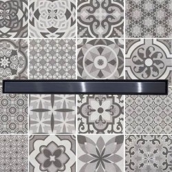 Caniveau de douche italienne Noir Mat reversible inox AISI304