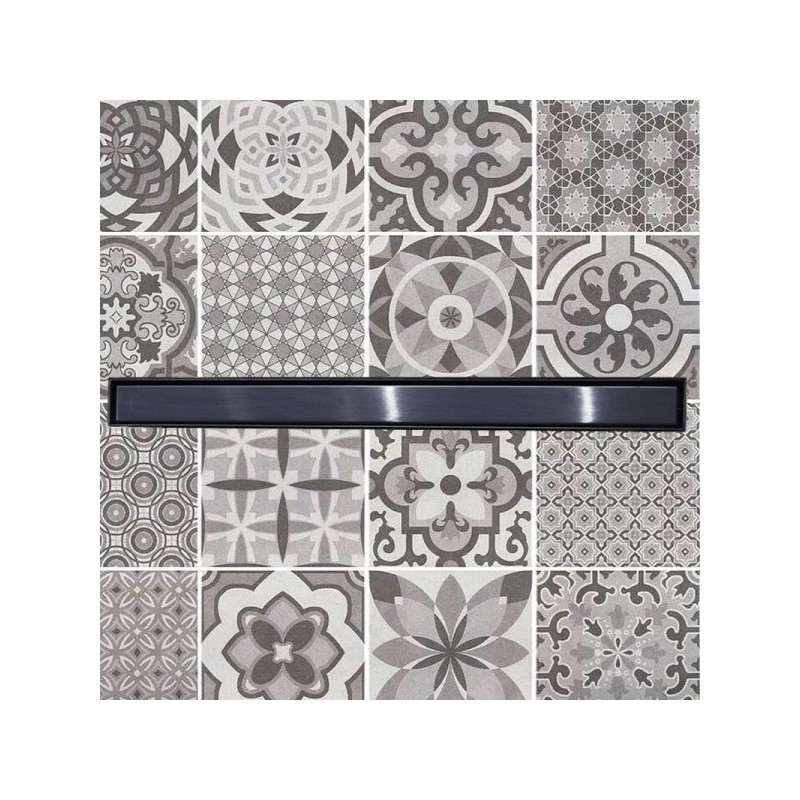 Caniveau de douche italienne Noir Mat reversible inox AISI304