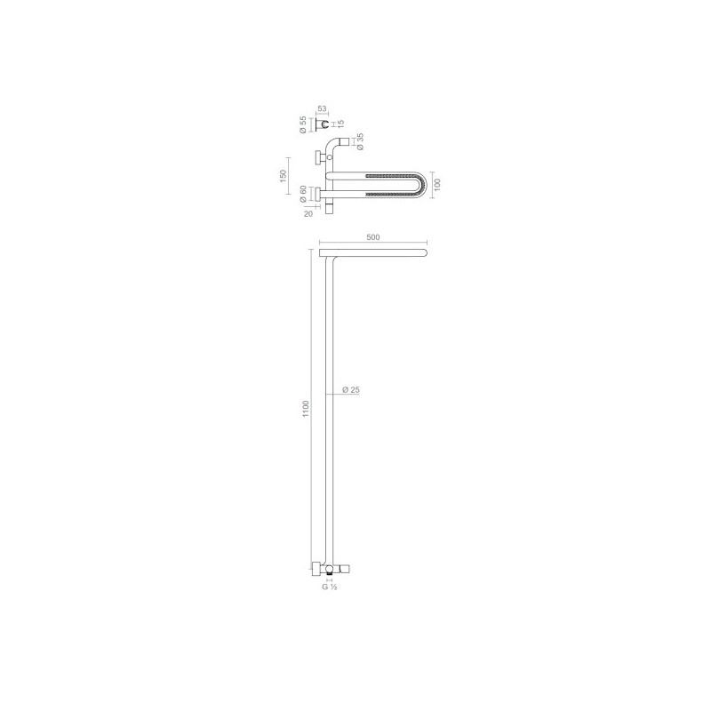Colonne de douche thermostatique TUBY