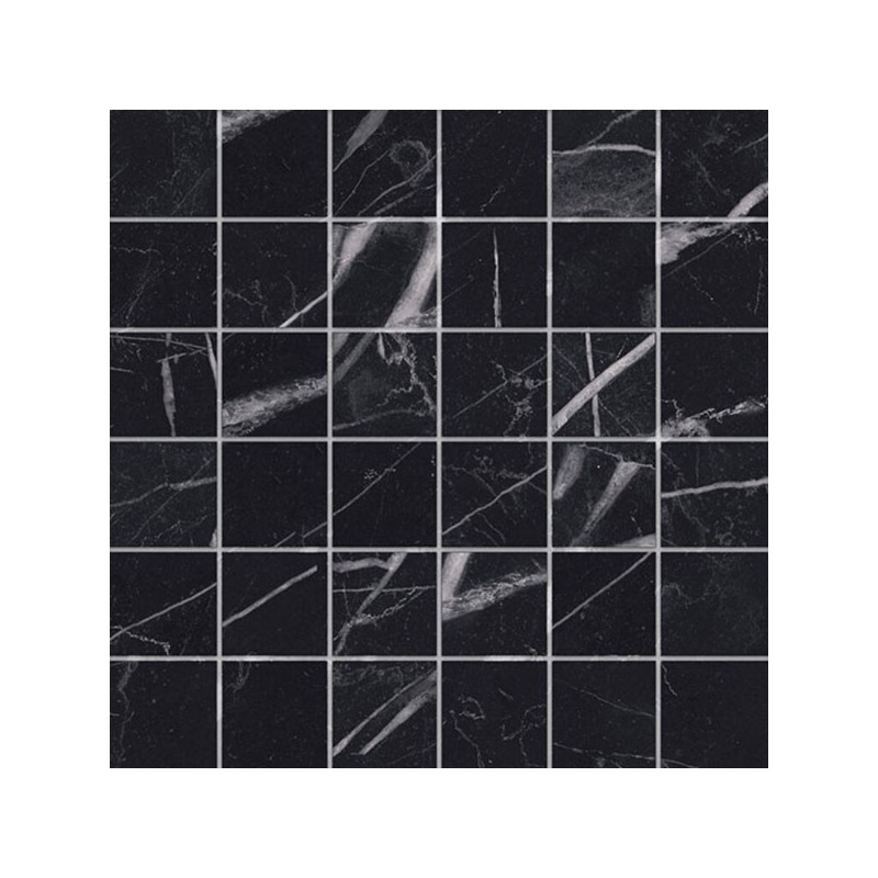 carrelage Marquina black mosaico brillant