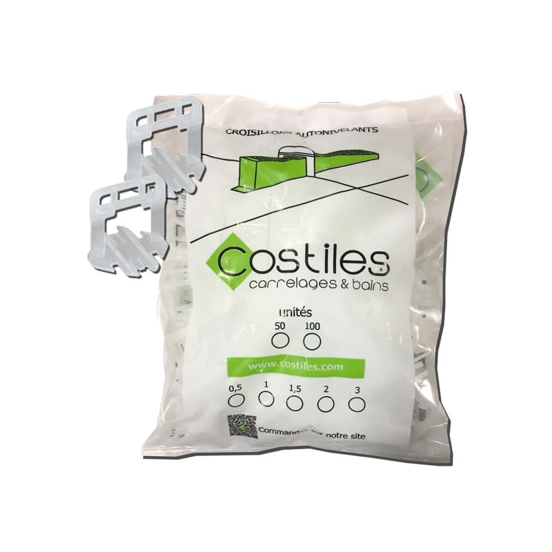 Croisillons Autonivelant 2mm sac de 100pcs Clips+ COSTILES