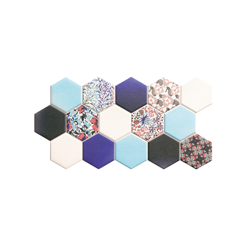 carrelage hexagonal Nouveau Blue brillant