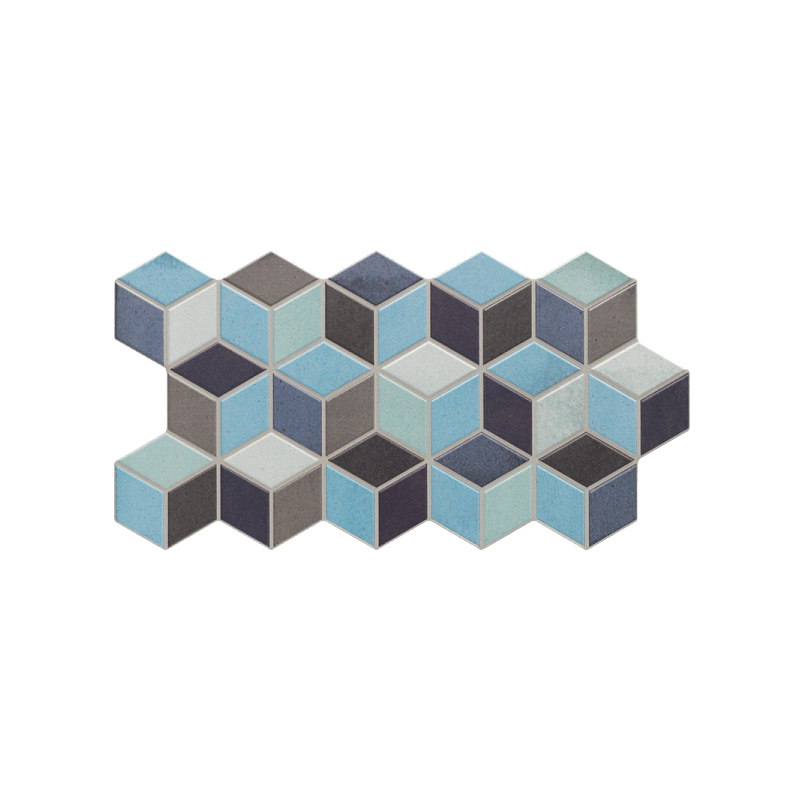 carrelage hexagonal Rhombus Blue brillant