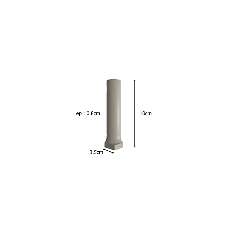 Angle externe arrondi KERATEC PEROLA 10X2.5CM
